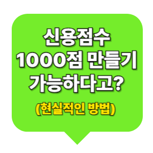 신용점수 1000점 만들기 가능하다고? (현실적인 방법) 